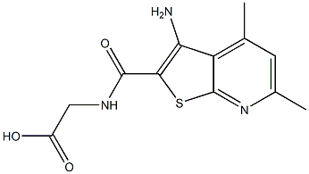 3-Amino-N-(carboxymethyl)-4,6-dimethylthieno[2,3-b]pyridine-2-carboxamide Struktur