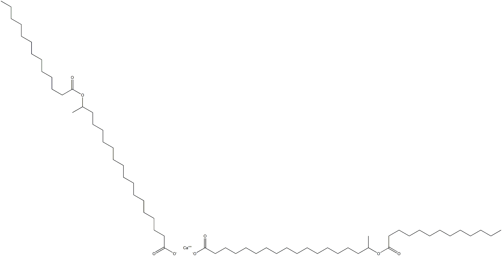 Bis(17-tridecanoyloxyoctadecanoic acid)calcium salt Struktur