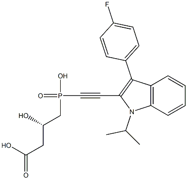 (3S)-3-Hydroxy-4-[hydroxy[[1-isopropyl-3-(4-fluorophenyl)-1H-indol-2-yl]ethynyl]phosphinyl]butyric acid Struktur