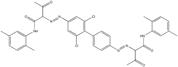 4,4'-Bis[[1-(2,5-dimethylphenylamino)-1,3-dioxobutan-2-yl]azo]-2,6-dichloro-1,1'-biphenyl Struktur