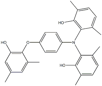 N,N-Bis(6-hydroxy-2,5-dimethylphenyl)-4-(6-hydroxy-2,4-dimethylphenoxy)benzenamine Struktur