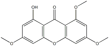 1,3,6-Trimethoxy-8-hydroxy-9H-xanthen-9-one Struktur