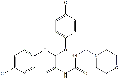 1-[Bis(p-chlorophenoxy)acetyl]-3-(morpholinomethyl)urea Struktur