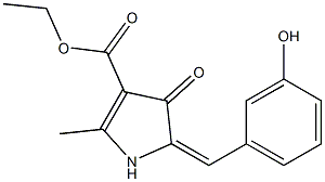 2-Methyl-4-oxo-5-(3-hydroxybenzylidene)-2-pyrroline-3-carboxylic acid ethyl ester Struktur