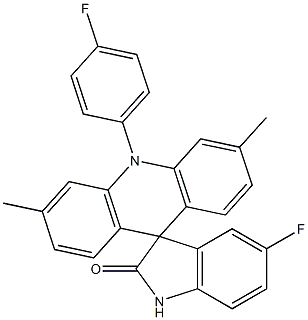 5'-Fluoro-3,6-dimethyl-10-(4-fluorophenyl)spiro[9H-acridine-9,3'-[3H]indol]-2'(1'H)-one Struktur