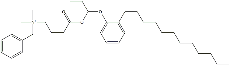 N,N-Dimethyl-N-benzyl-N-[3-[[1-(2-dodecylphenyloxy)propyl]oxycarbonyl]propyl]aminium Struktur