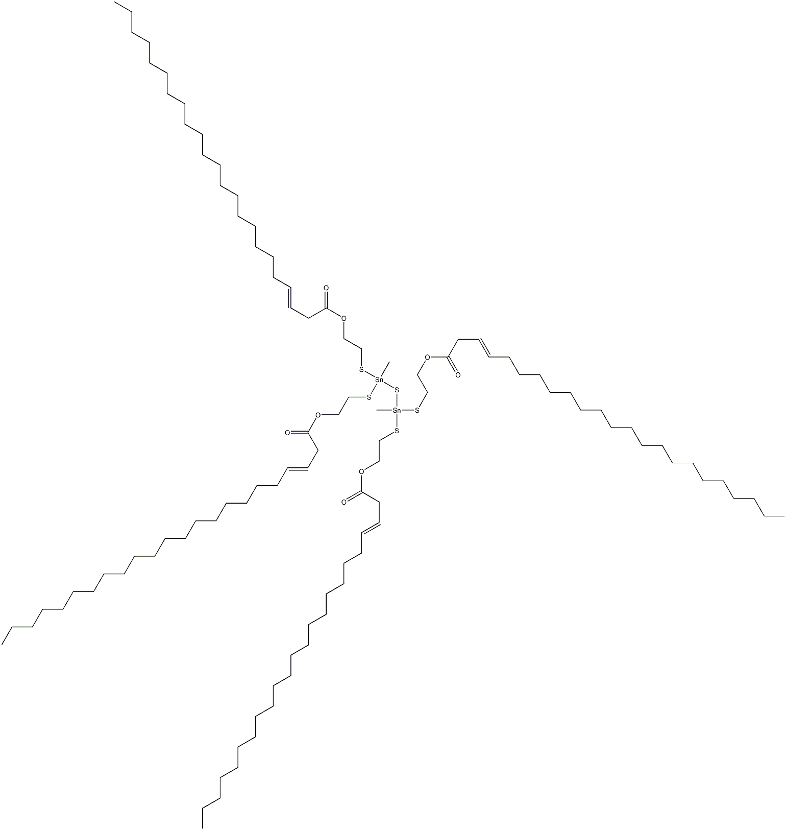 Bis[methylbis[[2-(2-docosenylcarbonyloxy)ethyl]thio]stannyl] sulfide Struktur