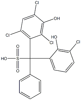 (3-Chloro-2-hydroxyphenyl)(2,4,6-trichloro-3-hydroxyphenyl)phenylmethanesulfonic acid Struktur