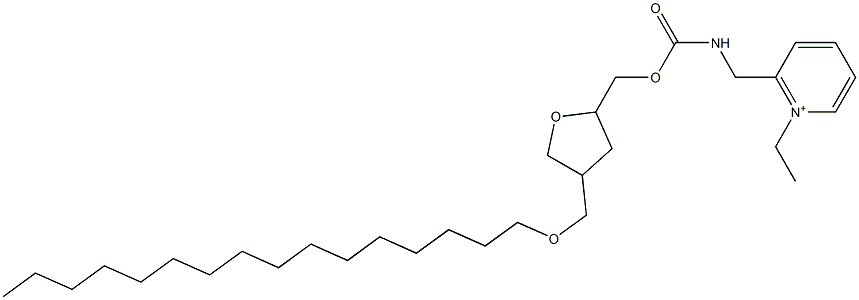 2-[[N-[[(Tetrahydro-4-hexadecyloxymethylfuran)-2-yl]methoxycarbonyl]amino]methyl]-1-ethylpyridinium Struktur