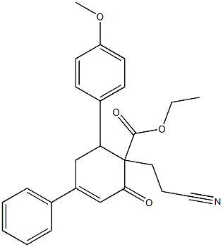 6-(4-Methoxyphenyl)-1-(2-cyanoethyl)-2-oxo-4-phenyl-3-cyclohexene-1-carboxylic acid ethyl ester Struktur