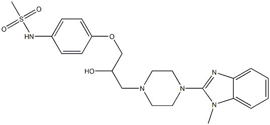 N-[4-[2-Hydroxy-3-[4-(1-methyl-1H-benzimidazol-2-yl)-1-piperazinyl]propyloxy]phenyl]methanesulfonamide Struktur