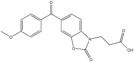 6-(4-Methoxybenzoyl)-2-oxo-3(2H)-benzoxazolepropionic acid Struktur