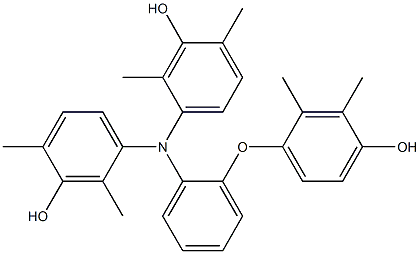 N,N-Bis(3-hydroxy-2,4-dimethylphenyl)-2-(4-hydroxy-2,3-dimethylphenoxy)benzenamine Struktur