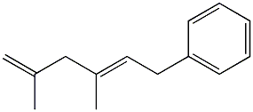 (3,5-Dimethyl-2,5-hexadienyl)benzene Struktur