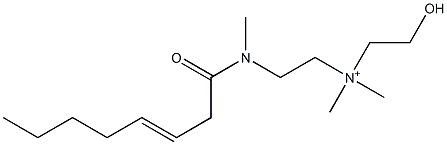 2-[N-(3-Octenoyl)-N-methylamino]-N-(2-hydroxyethyl)-N,N-dimethylethanaminium Struktur