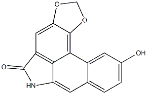 10-Hydroxy-6-aminophenanthro[3,4-d]-1,3-dioxole-5-carboxylic acid 5,6-lactam Struktur