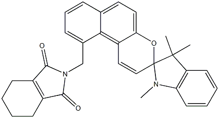 N-[[1',3',3'-Trimethylspiro[3H-naphtho[2,1-b]pyran-3,2'-indolin]-10-yl]methyl]-3,4,5,6-tetrahydrophthalimide Struktur