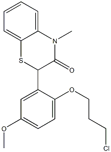 2-[2-(3-Chloropropyloxy)-5-methoxyphenyl]-4-methyl-4H-1,4-benzothiazin-3(2H)-one Struktur