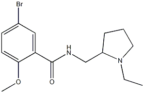 N-[(1-Ethyl-2-pyrrolidinyl)methyl]-2-methoxy-5-bromobenzamide Struktur