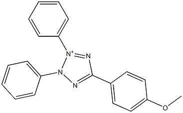 2,3-Diphenyl-5-(p-methoxyphenyl)-2H-tetrazol-3-ium Struktur