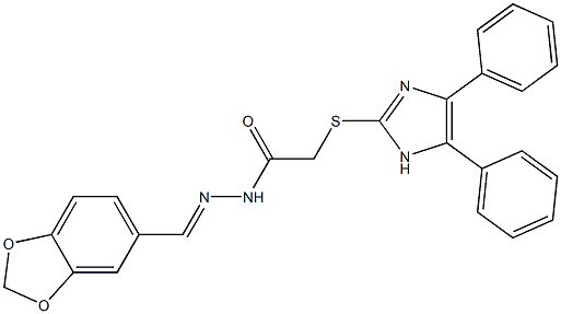 N'-[3,4-(Methylenedioxy)benzylidene]-2-[(4,5-diphenyl-1H-imidazol-2-yl)thio]acetohydrazide Struktur