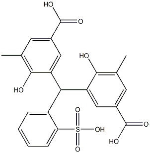 3,3'-(o-Sulfobenzylidene)bis(5-methyl-4-hydroxybenzoic acid) Struktur