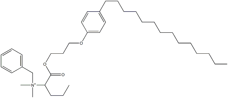 N,N-Dimethyl-N-benzyl-N-[1-[[3-(4-tetradecylphenyloxy)propyl]oxycarbonyl]butyl]aminium Struktur