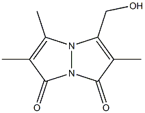 2,5,6-Trimethyl-3-(hydroxymethyl)-1H,7H-pyrazolo[1,2-a]pyrazole-1,7-dione Struktur