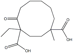 5-Oxocyclodecane-1,4-dicarboxylic acid 1-methyl-4-ethyl ester Struktur