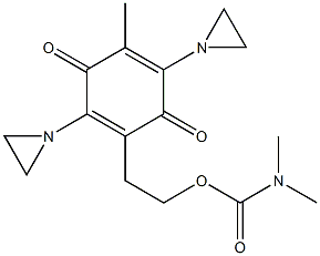 2-Methyl-5-[2-[(dimethylamino)carbonyloxy]ethyl]-3,6-di(1-aziridinyl)-p-benzoquinone Struktur