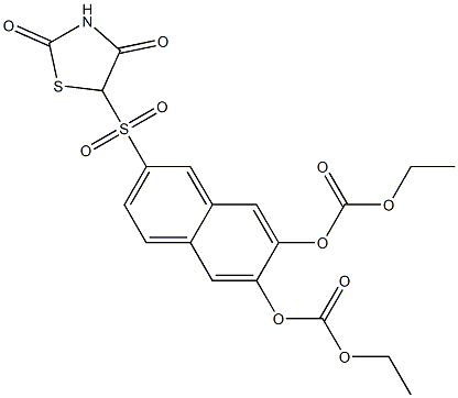 5-(6,7-Bis(ethoxycarbonyloxy)-2-naphthalenylsulfonyl)thiazolidine-2,4-dione Struktur