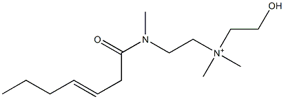 2-[N-(3-Heptenoyl)-N-methylamino]-N-(2-hydroxyethyl)-N,N-dimethylethanaminium Struktur