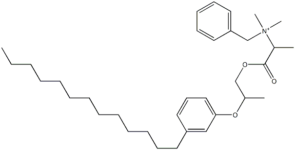 N,N-Dimethyl-N-benzyl-N-[1-[[2-(3-tridecylphenyloxy)propyl]oxycarbonyl]ethyl]aminium Struktur