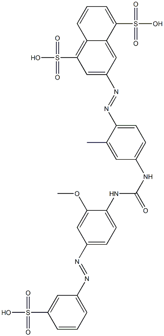 3-[[4-[[[[2-Methoxy-4-[(3-sulfophenyl)azo]phenyl]amino]carbonyl]amino]-2-methylphenyl]azo]-1,5-naphthalenedisulfonic acid Struktur