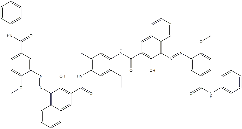 1,4-Bis[1-[2-methoxy-5-(phenylcarbamoyl)phenylazo]-2-hydroxy-3-naphthoylamino]-2,5-diethylbenzene Struktur