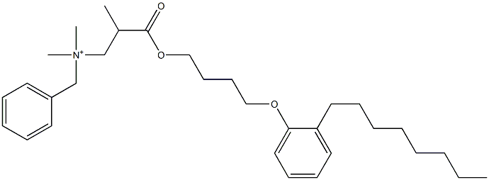 N,N-Dimethyl-N-benzyl-N-[2-[[4-(2-octylphenyloxy)butyl]oxycarbonyl]propyl]aminium Struktur