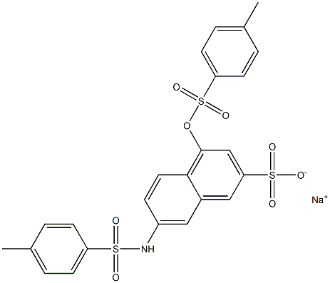 7-(4-Methylphenylsulfonylamino)-4-(4-methylphenylsulfonyloxy)naphthalene-2-sulfonic acid sodium salt Struktur