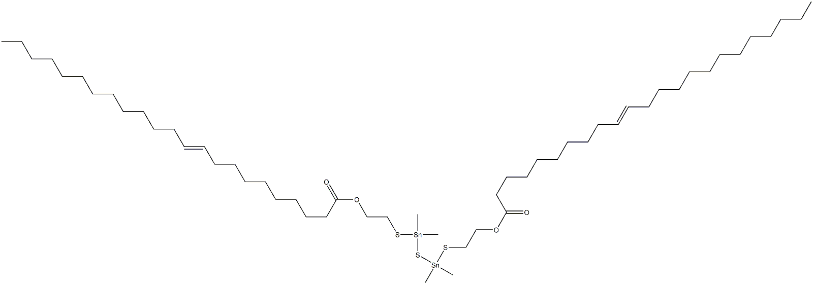 Bis[dimethyl[[2-(9-docosenylcarbonyloxy)ethyl]thio]stannyl] sulfide Struktur