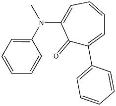 2-[Methyl(phenyl)amino]-7-phenyl-2,4,6-cycloheptatrien-1-one Struktur