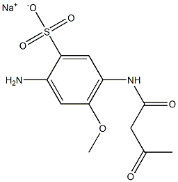 5-Acetoacetylamino-2-amino-4-methoxybenzenesulfonic acid sodium salt Struktur