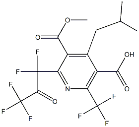 6-(Trifluoromethyl)-2-(1,1,3,3,3-pentafluoro-2-oxopropyl)-4-isobutylpyridine-3,5-di(carboxylic acid methyl) ester Struktur