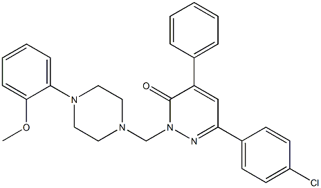 4-Phenyl-6-(4-chlorophenyl)-2-[[4-(2-methoxyphenyl)piperazino]methyl]pyridazin-3(2H)-one Struktur