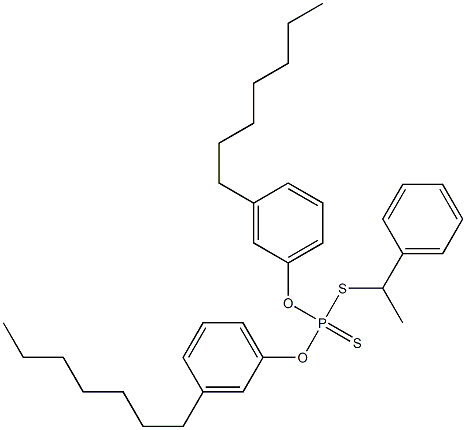 Dithiophosphoric acid O,O-bis(3-heptylphenyl)S-(1-phenylethyl) ester Struktur