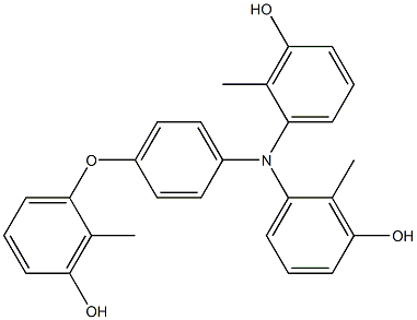 N,N-Bis(3-hydroxy-2-methylphenyl)-4-(3-hydroxy-2-methylphenoxy)benzenamine Struktur