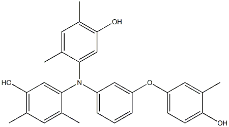 N,N-Bis(5-hydroxy-2,4-dimethylphenyl)-3-(4-hydroxy-3-methylphenoxy)benzenamine Struktur