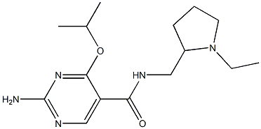 2-Amino-N-[(1-ethyl-2-pyrrolidinyl)methyl]-4-isopropoxy-5-pyrimidinecarboxamide Struktur