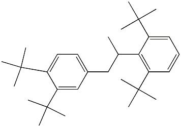 2-(2,6-Di-tert-butylphenyl)-1-(3,4-di-tert-butylphenyl)propane Struktur