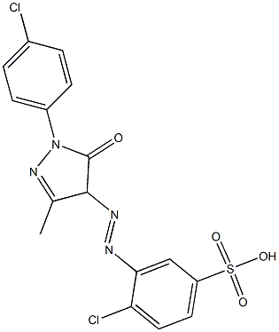 4-Chloro-3-[[[1-(4-chlorophenyl)-4,5-dihydro-3-methyl-5-oxo-1H-pyrazol]-4-yl]azo]benzenesulfonic acid Struktur