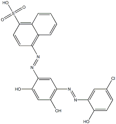 4-[[5-[(5-Chloro-2-hydroxyphenyl)azo]-2,4-dihydroxyphenyl]azo]-1-naphthalenesulfonic acid Struktur