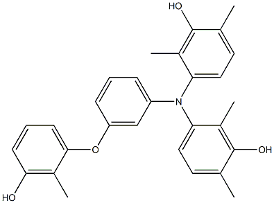 N,N-Bis(3-hydroxy-2,4-dimethylphenyl)-3-(3-hydroxy-2-methylphenoxy)benzenamine Struktur